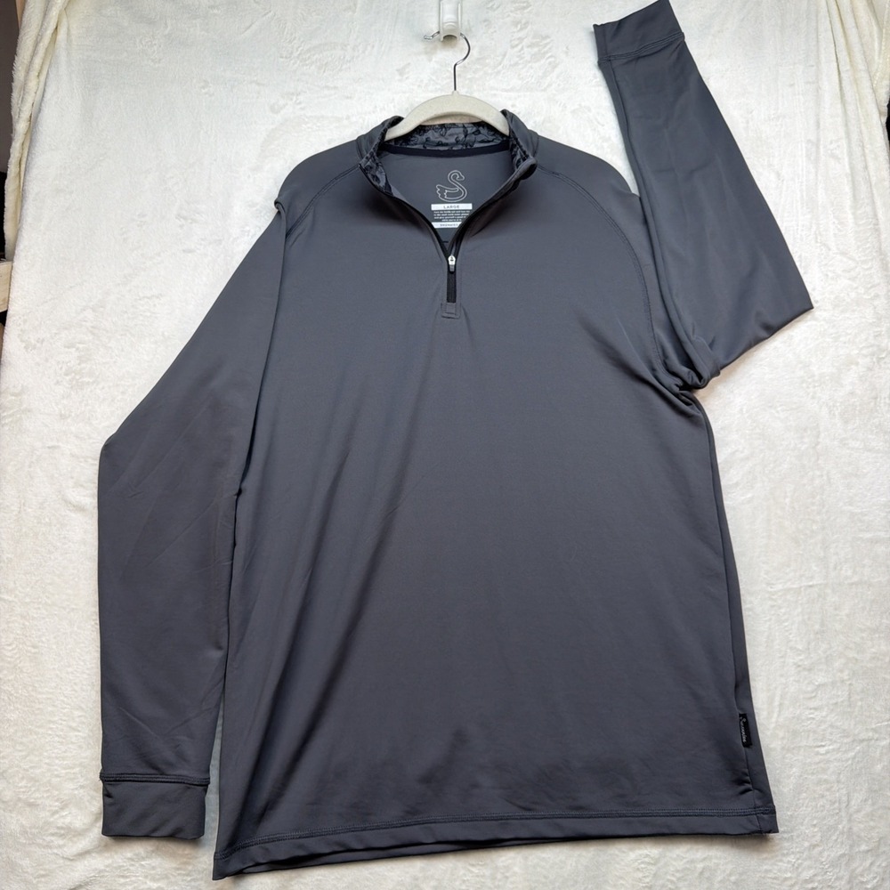 Swannies Golf 1/4 Zip Pullover‎ Gray Performance Athletic Layer Mens Large
